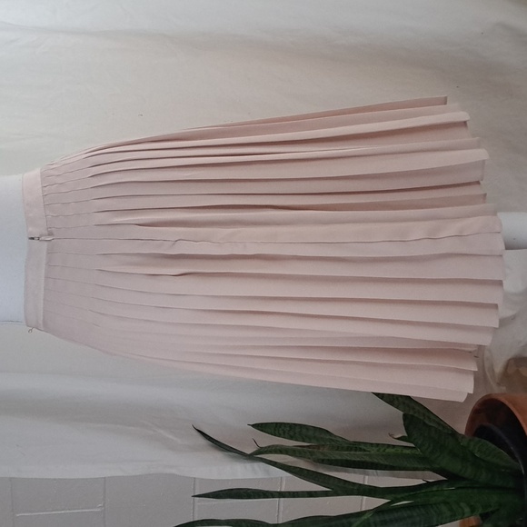 Ann Taylor pleated chiffon a line midi skirt cream off white sz6 - Picture 4 of 11